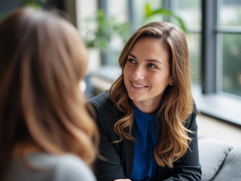 Professional coach mentoring a client